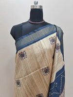 TS024401 Elegant Beige Semi Tussar Saree