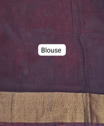 Coffee Brown Ikkat Silk Cotton Saree blouse