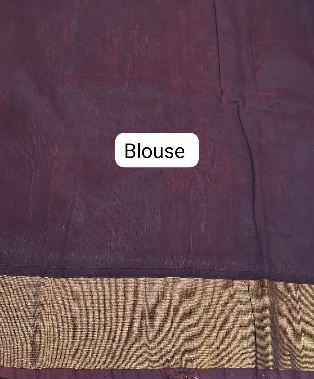 Coffee Brown Ikkat Silk Cotton Saree blouse