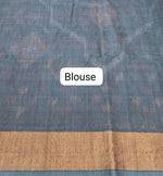 Light Orange Ikkat Silk Cotton Saree blouse