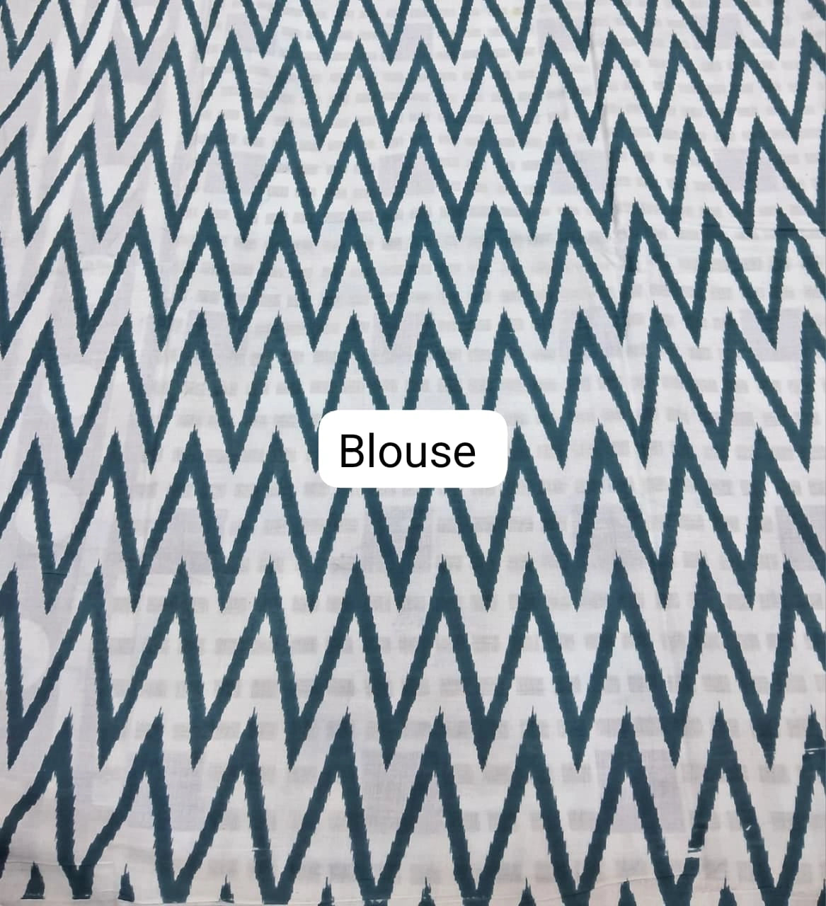 Blue & White Geometric – Mulmul Cotton Saree Blouse