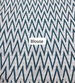 Blue & White Geometric – Mulmul Cotton Saree Blouse