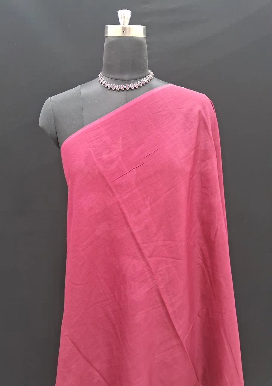 Maroon & White Leaf Print Mulmul Cotton