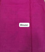 Cream Mulmul Cotton Saree with Vibrant Pink & Orange Floral Prints blouse