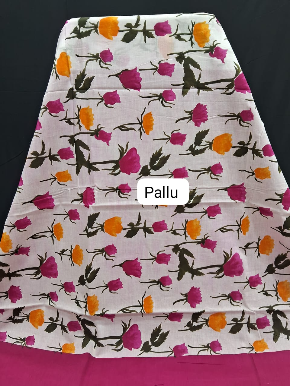 Pure White Mulmul cotton Saree pallu