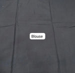 Beige & Black Playful Motif Mulmul Cotton Saree blouse