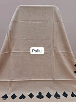 Beige & Black Playful Motif Mulmul Cotton Saree pallu