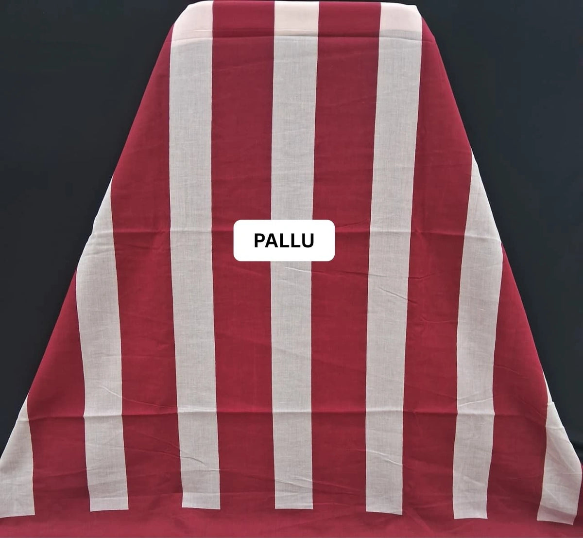 Bold Stripes in Scarlet & Ivory – Mulmul Cotton Saree pallu