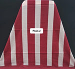 Bold Stripes in Scarlet & Ivory – Mulmul Cotton Saree pallu
