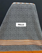 Elegant White & Black Mulmul Cotton Saree pallu