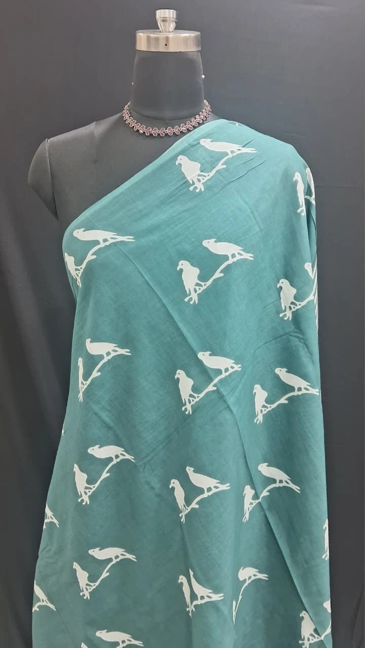 Sea Green Mulmul Cotton