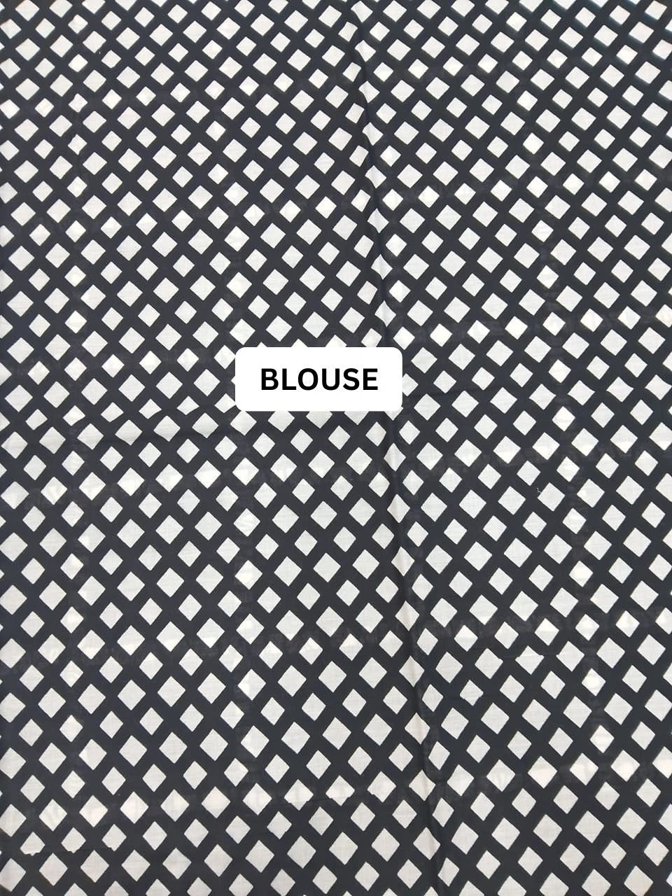 Teal Blue Mulmul Cotton Saree blouse