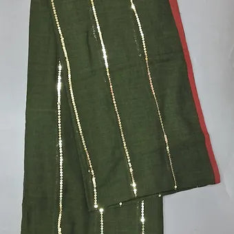 Bottle Green Mulmul Cotton Saree 