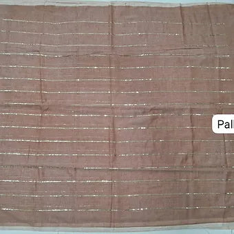 Taupe Brown Mulmul Cotton Saree pallu