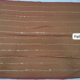 Brown Mulmul Cotton Saree pallu