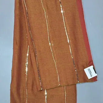 Brown Mulmul Cotton Saree 