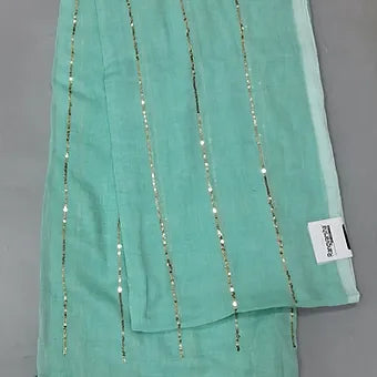 Sky Blue Mulmul Cotton Saree