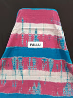 Vibrant Caribbean Blue Mulmul Cotton Saree pallu
