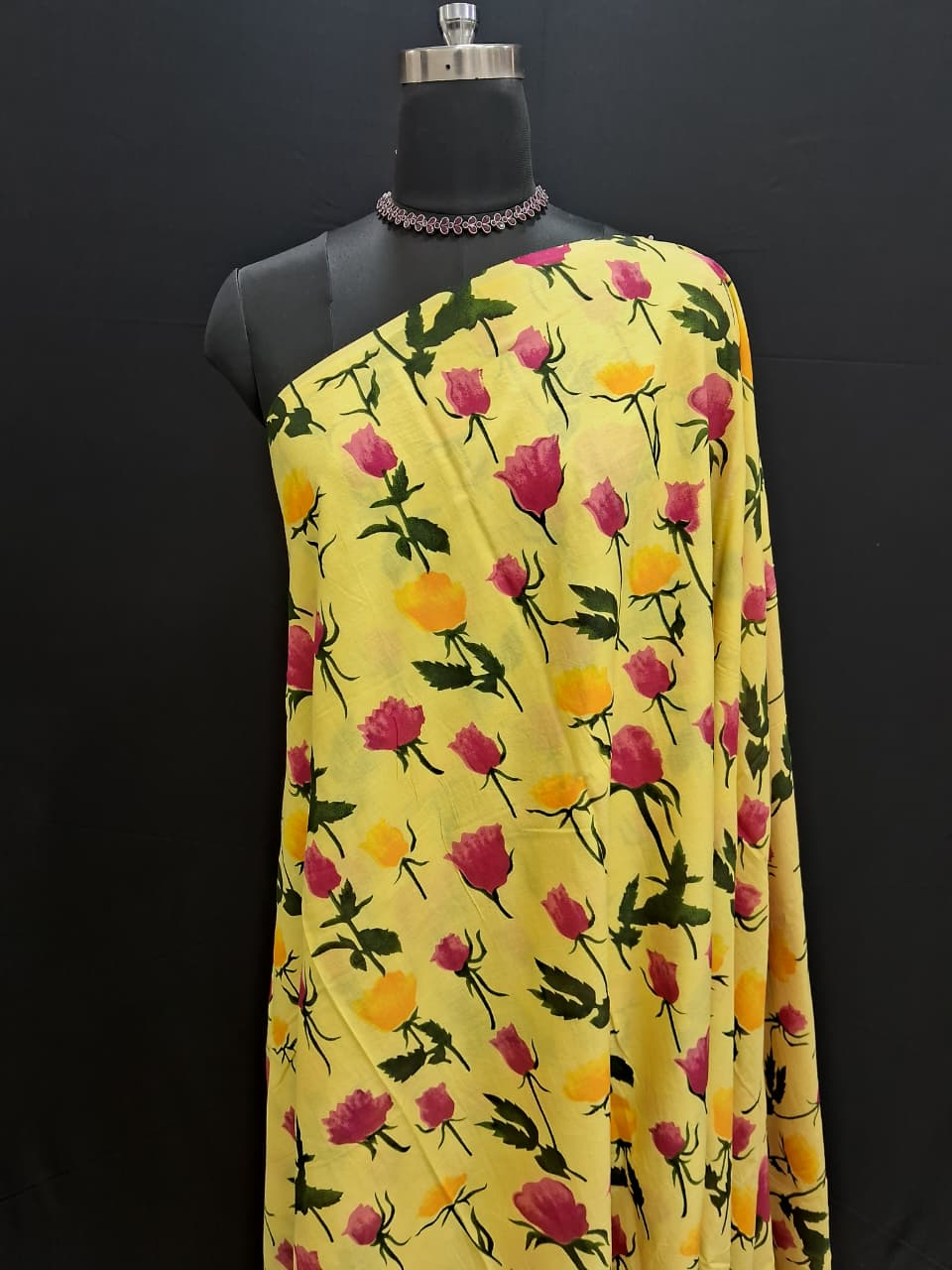 Yellow Mul Mul Cotton saree 1
