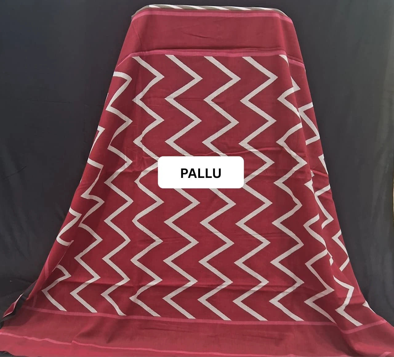 Coffee brown Mulmul Cotton Saree pallu