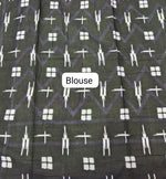 Black Mulmul Cotton Saree with white waves body Blouse