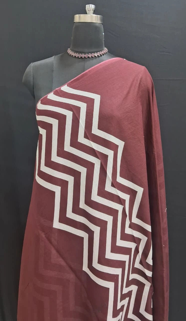 Chocolate Brown Mulmul Cotton