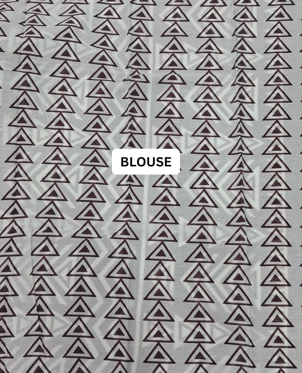 Chocolate Brown Mulmul Cotton Saree blouse