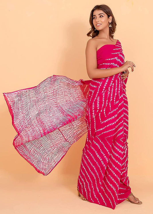 Sorbet Pink Mulmul Cotton Saree