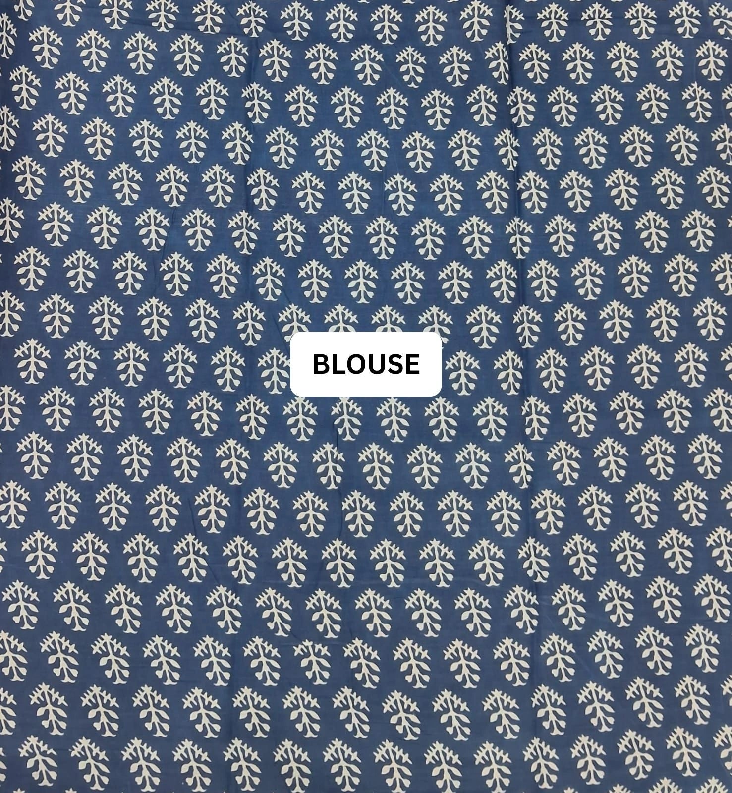 Vibrant Orange & Navy Blue Ikat Print Mulmul Cotton Blouse