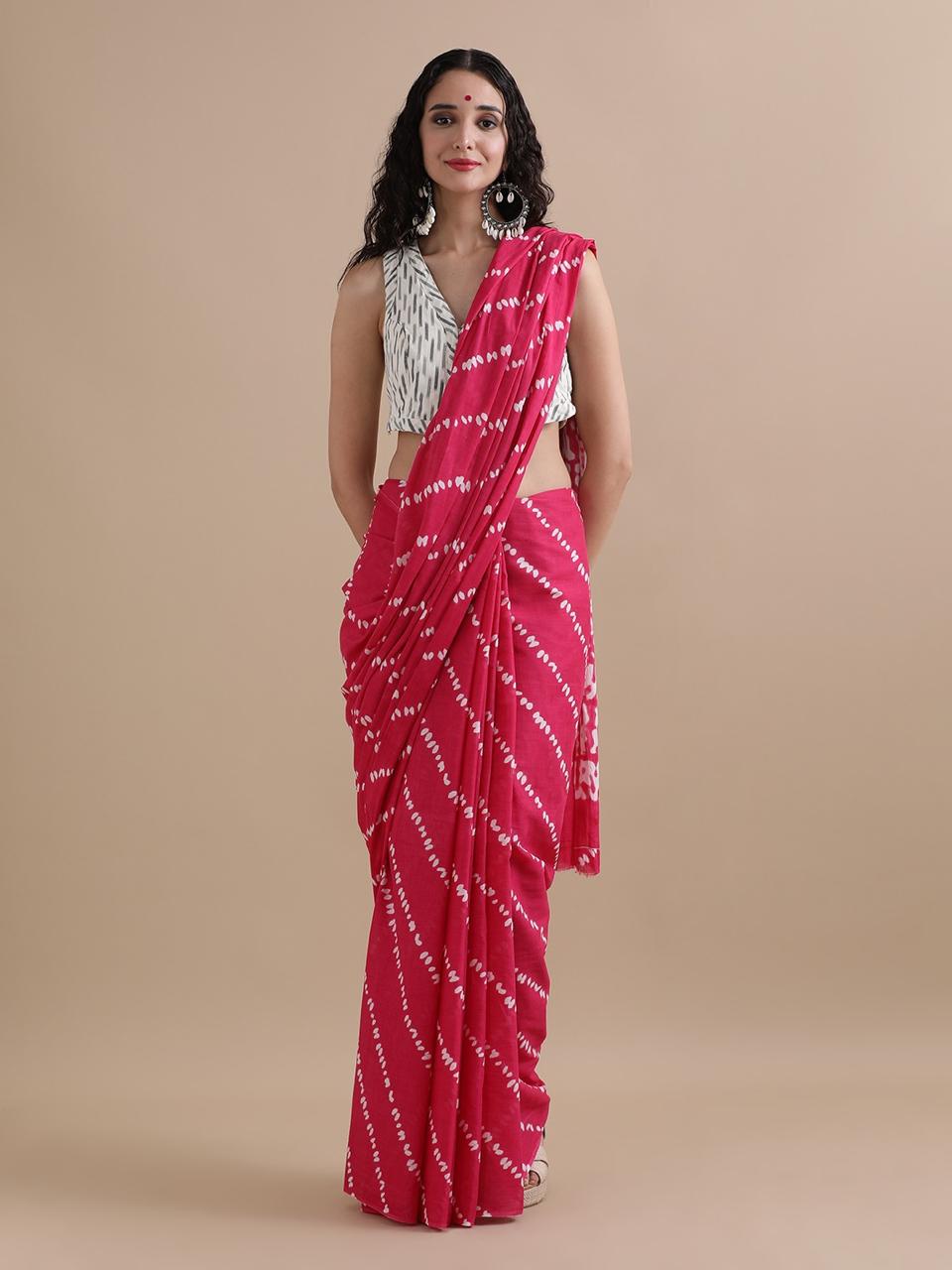 Sorbet Pink Mulmul Cotton Saree