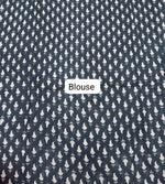 Elegant Caribbean Blue Mulmul Cotton Saree Blouse
