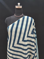 Navy & White Striped Mulmul cotton