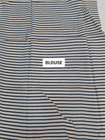 Navy & White Striped Mulmul cotton Saree blouse