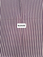 Magenta & Purple Geometric Pattern Mulmul Cotton Saree blouse