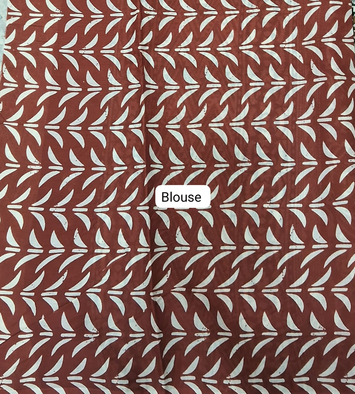 Cream Mulmul Cotton Saree blouse