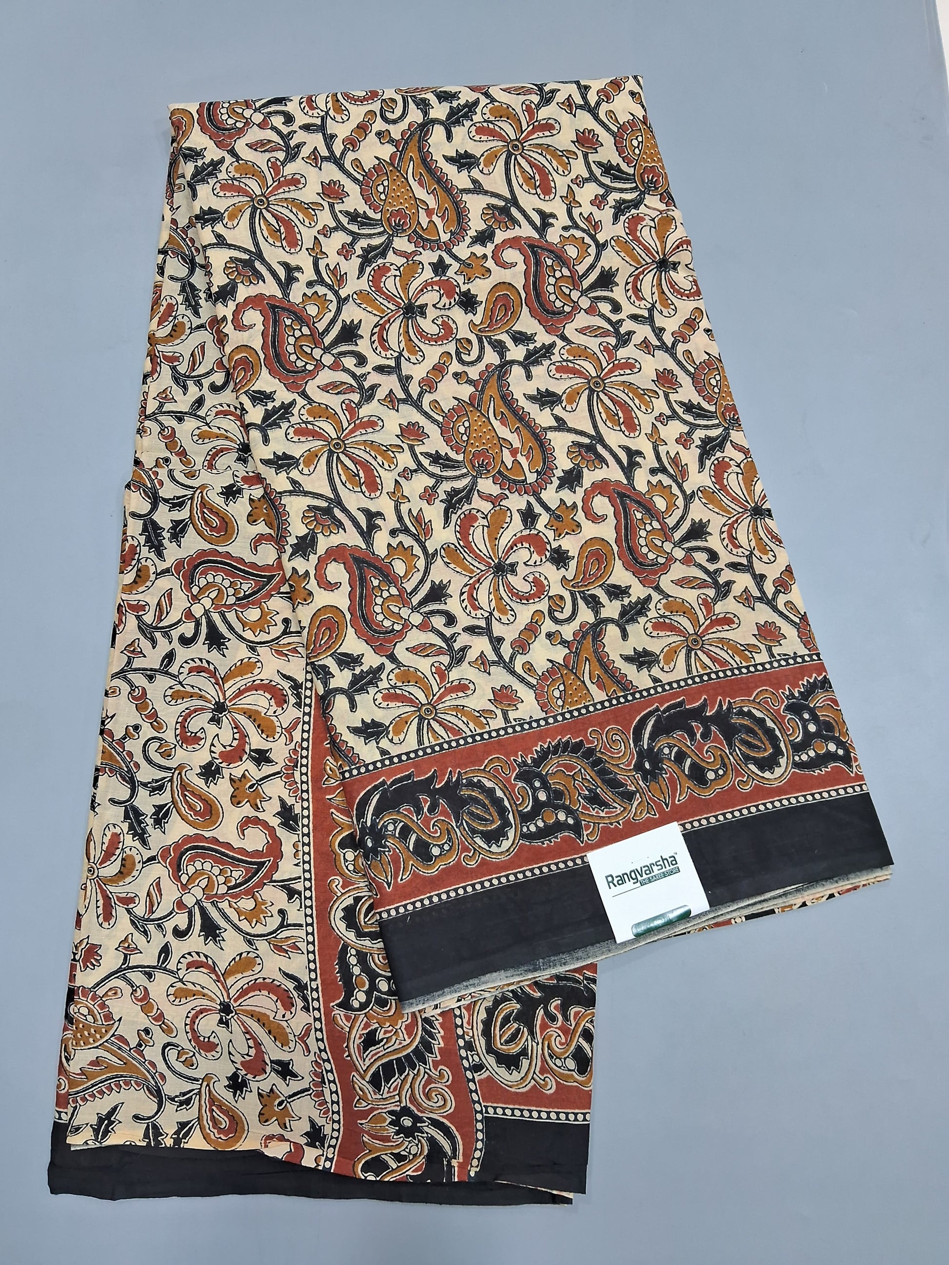 Cream Mulmul Cotton Saree