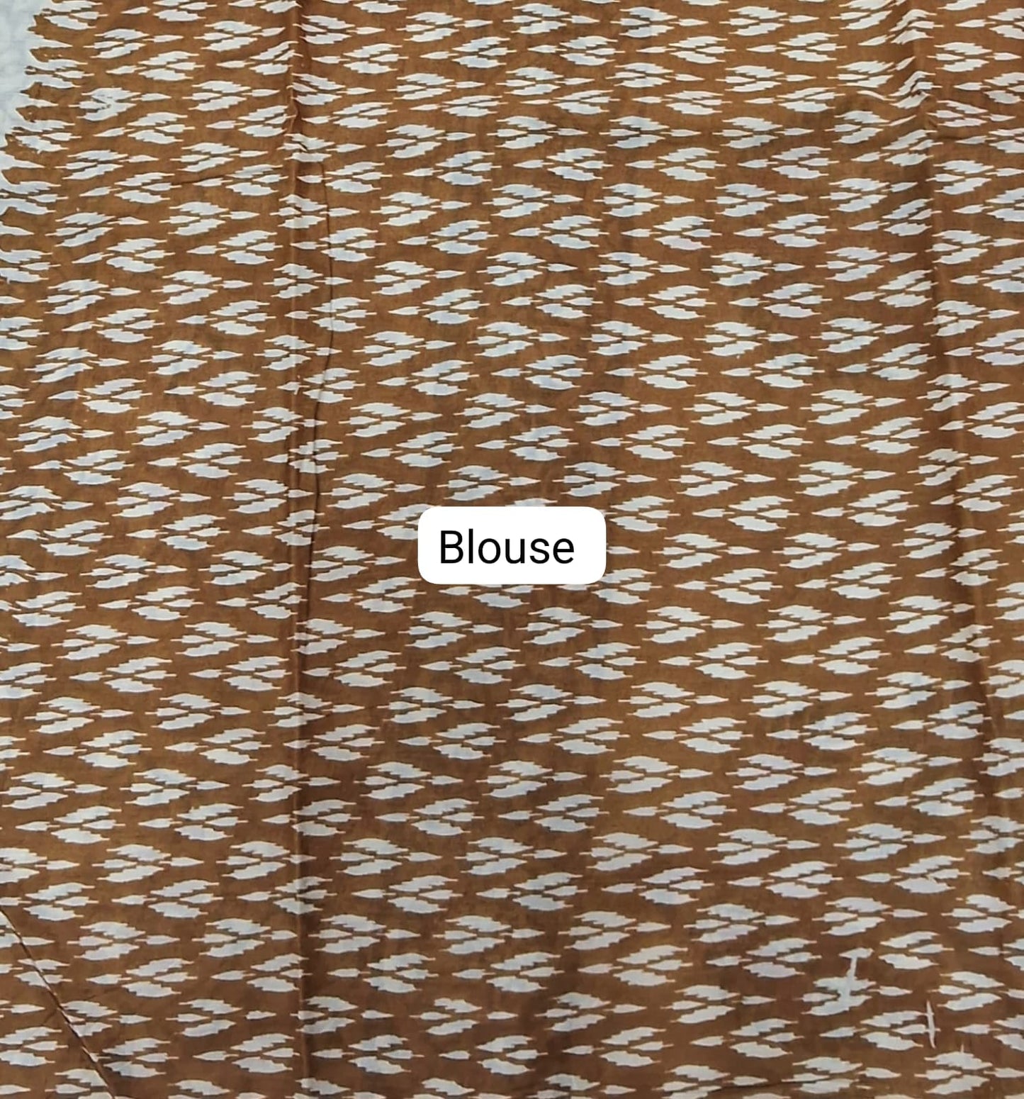 Beige Mulmul Cotton Saree blouse