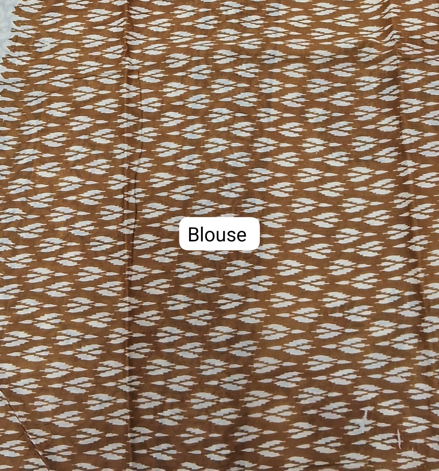 Beige Mulmul Cotton Saree blouse
