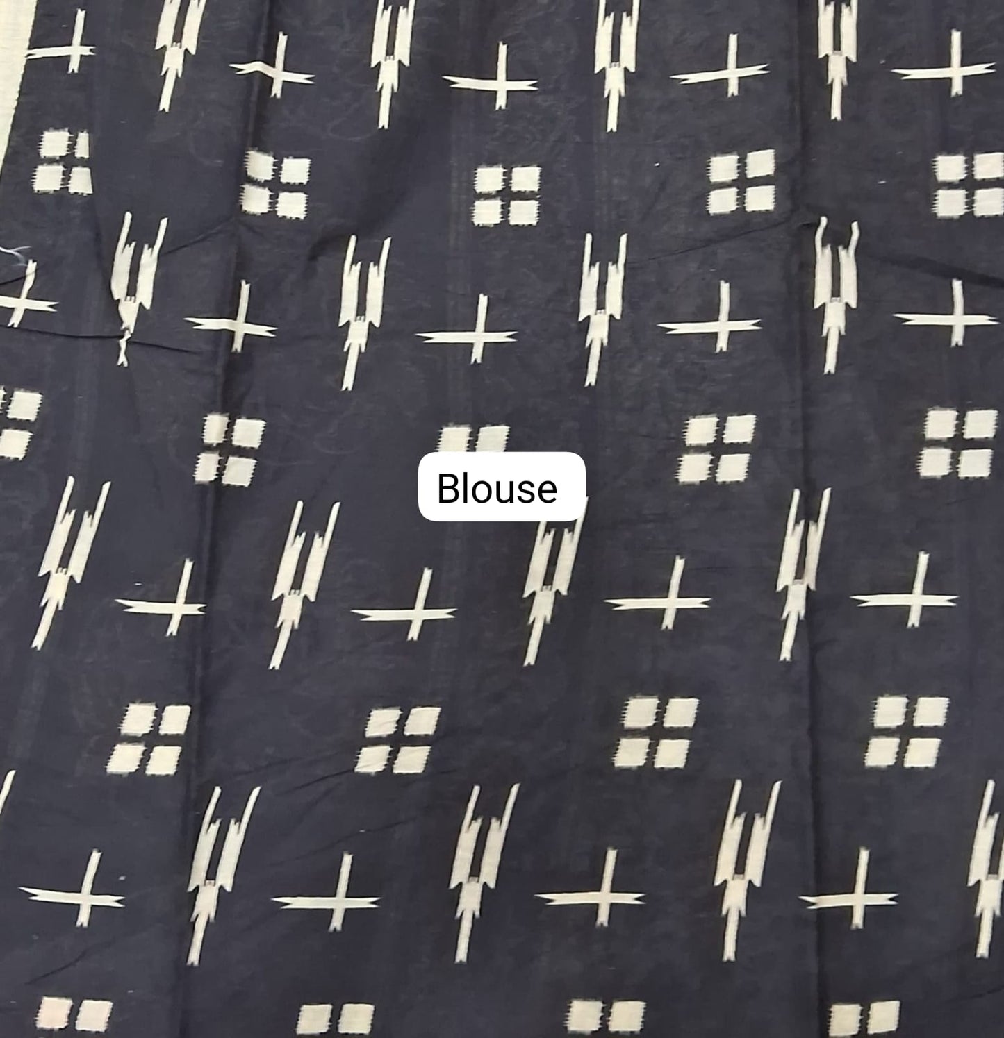 Cream Mulmul Cotton Saree blouse