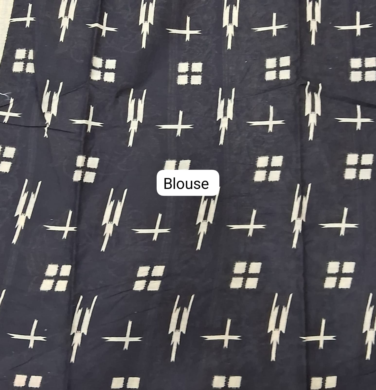 Cream Mulmul Cotton Saree blouse