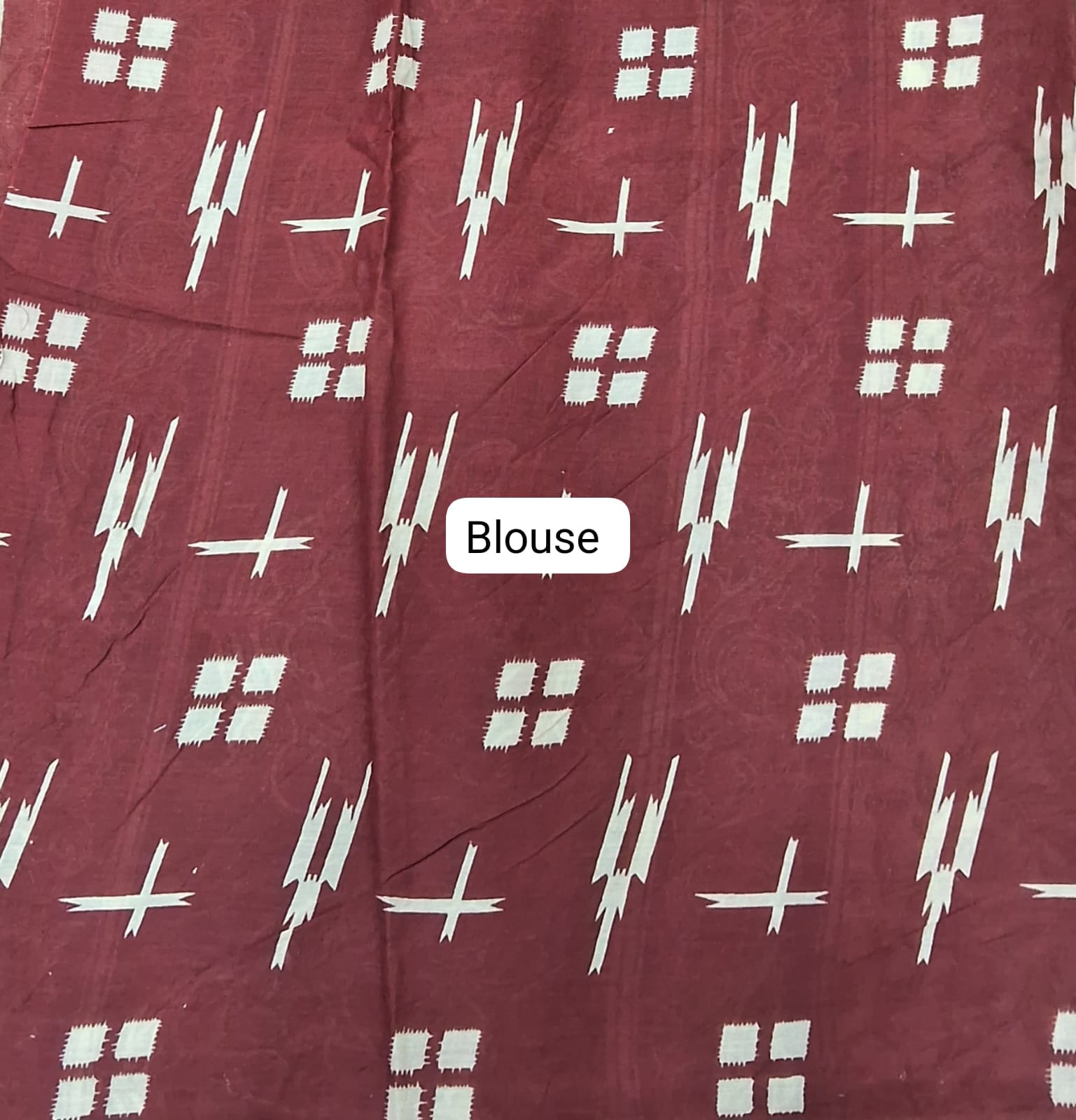 Cream Mulmul Cotton Saree Blouse