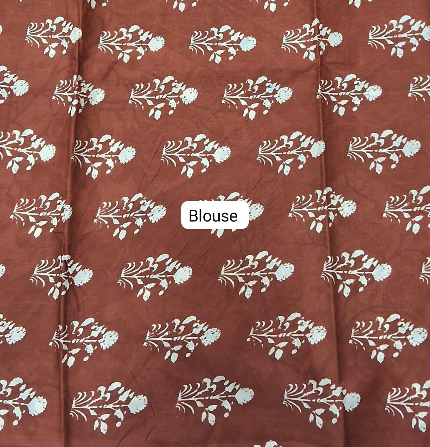 Beige Mulmul Cotton Saree blouse