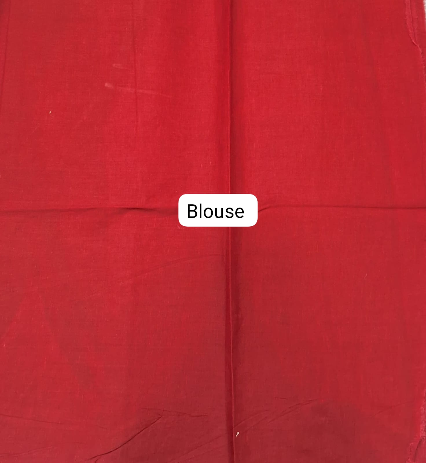 Tomato Red Mulmul Cotton Saree blouse