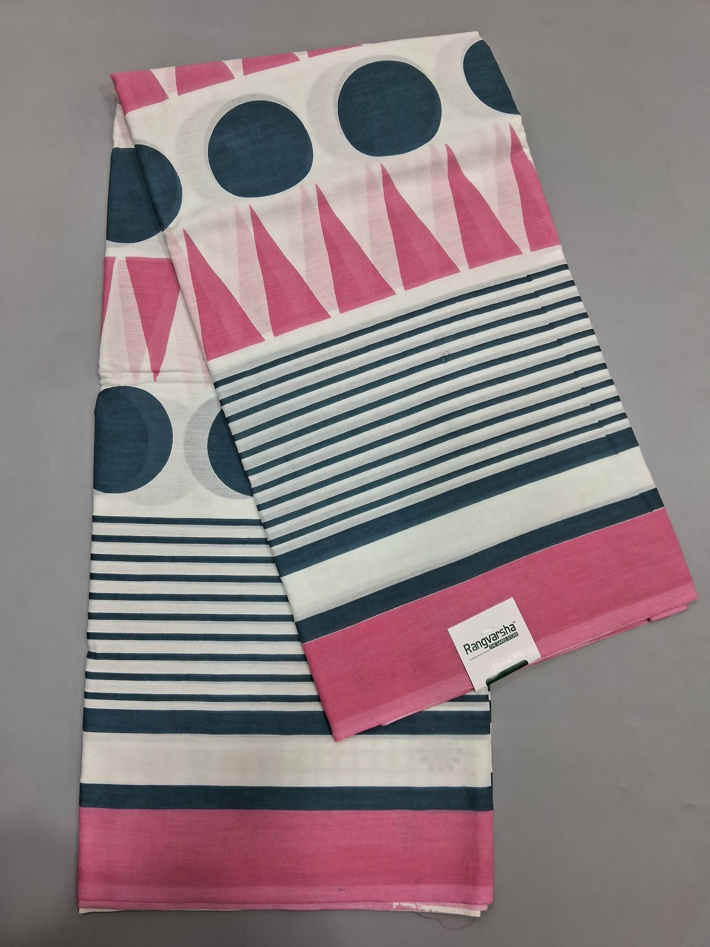 White Mulmul Cotton Saree