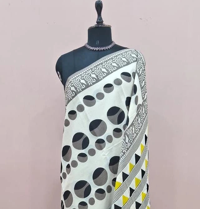 Wheat Mulmul Cotton Saree 1