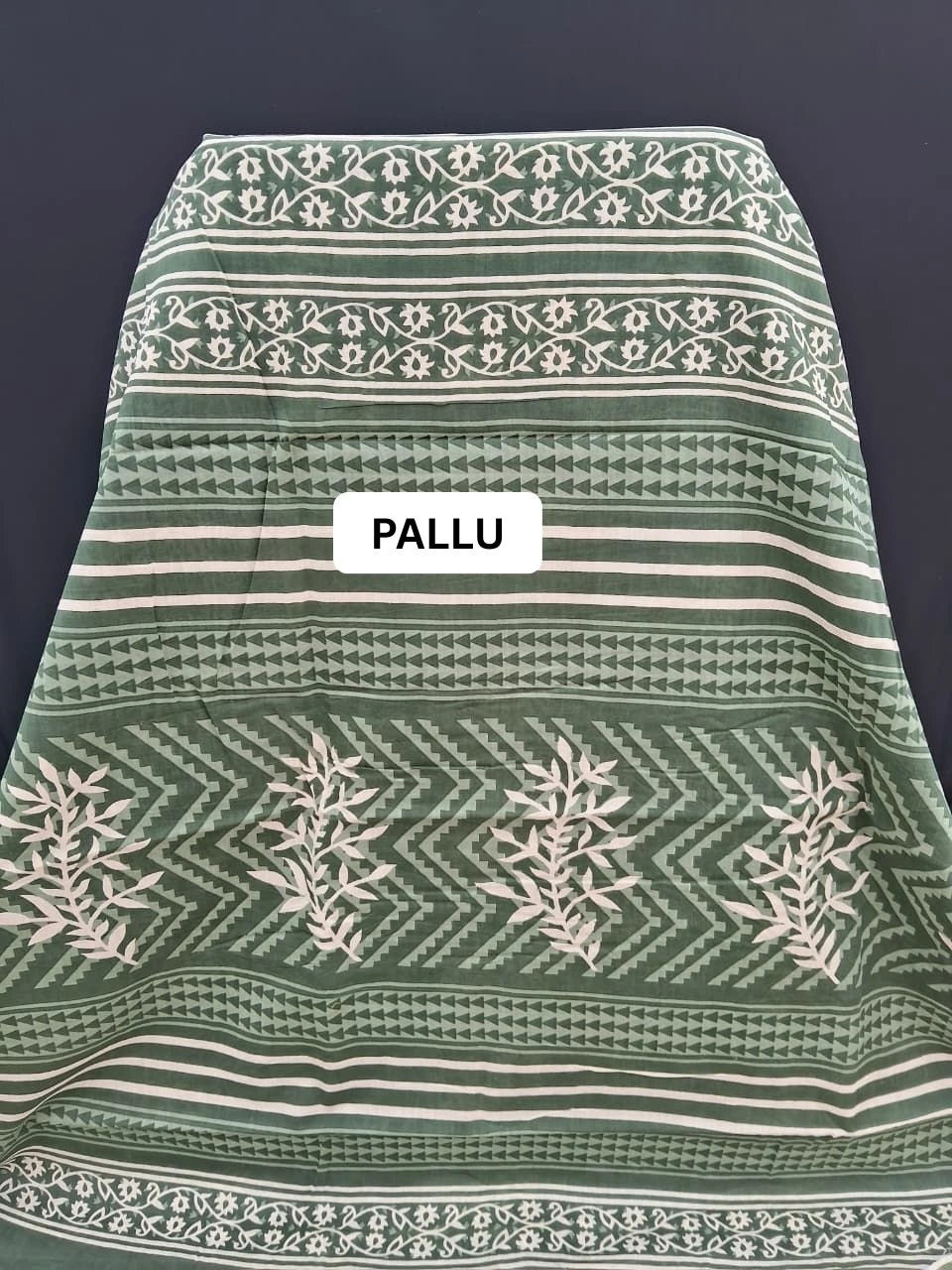Traditional Light Green Mulmul Cotton Saree