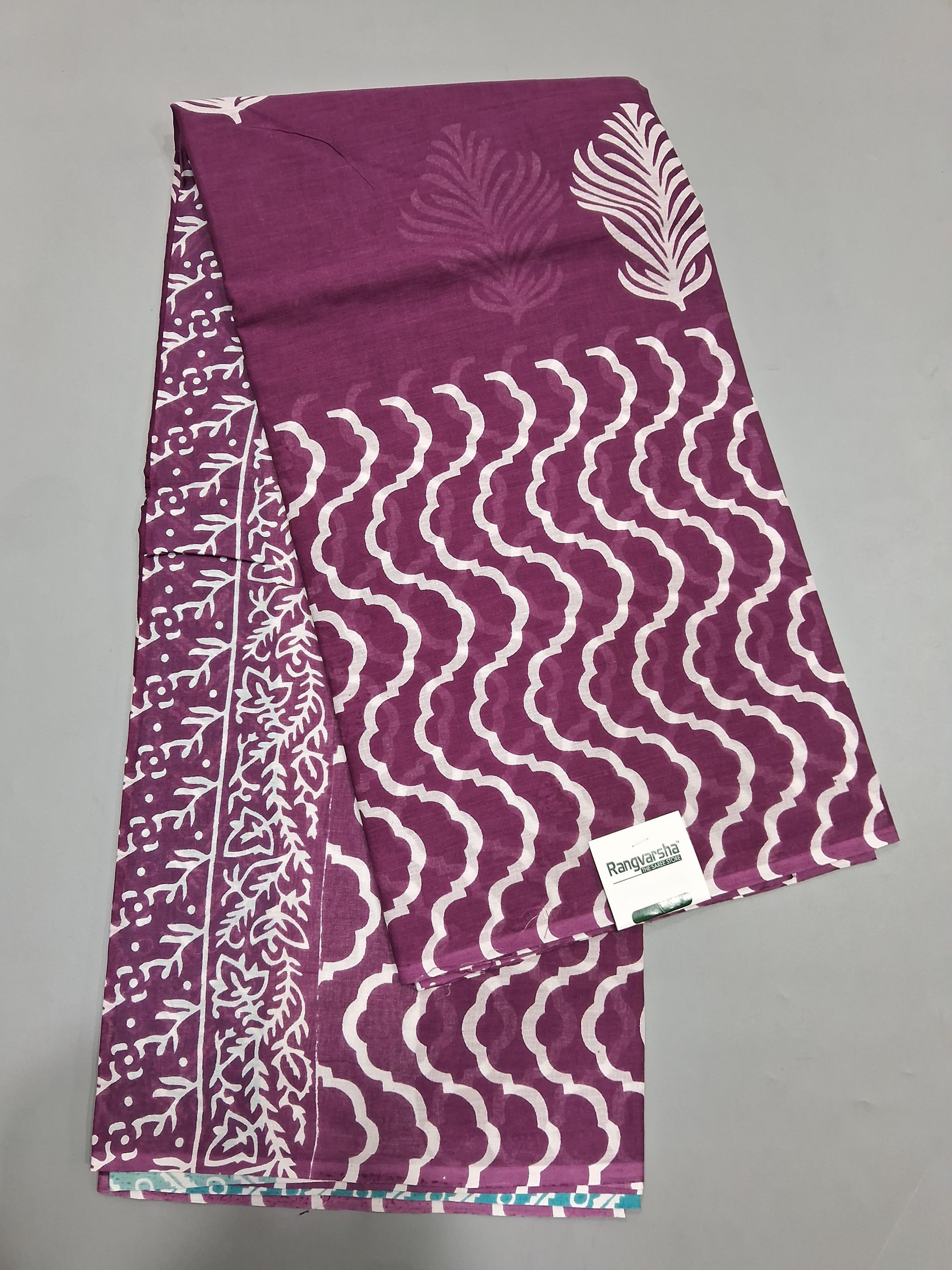 Wine Mulmul Cotton Saree