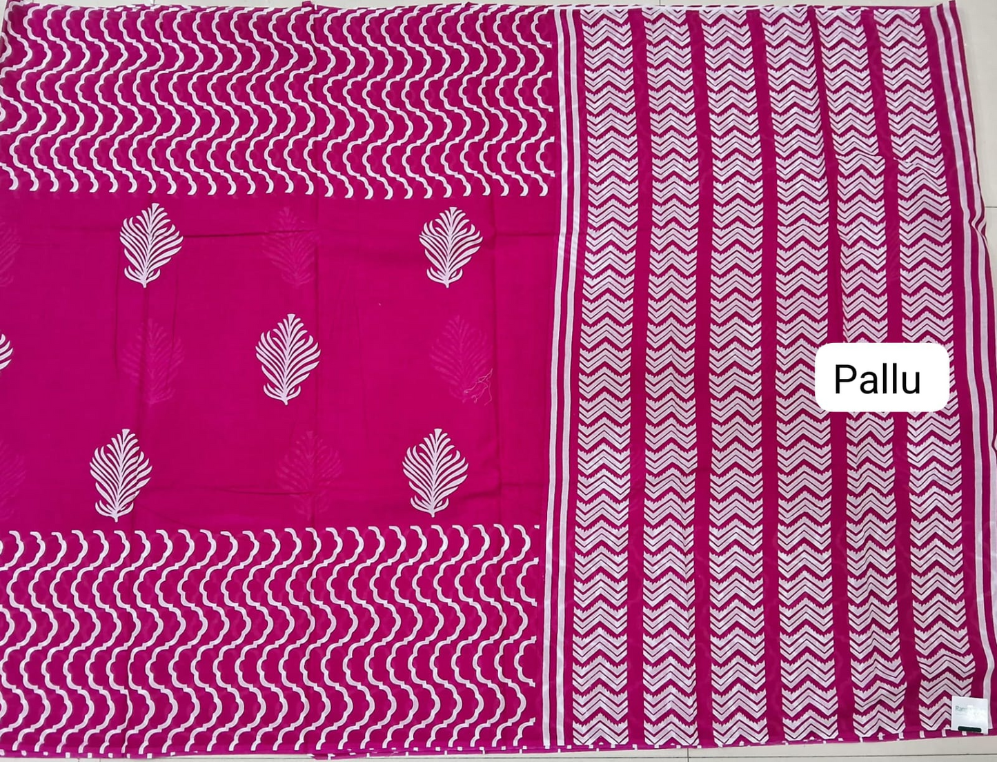 Pink Mulmul Cotton Saree Pallu