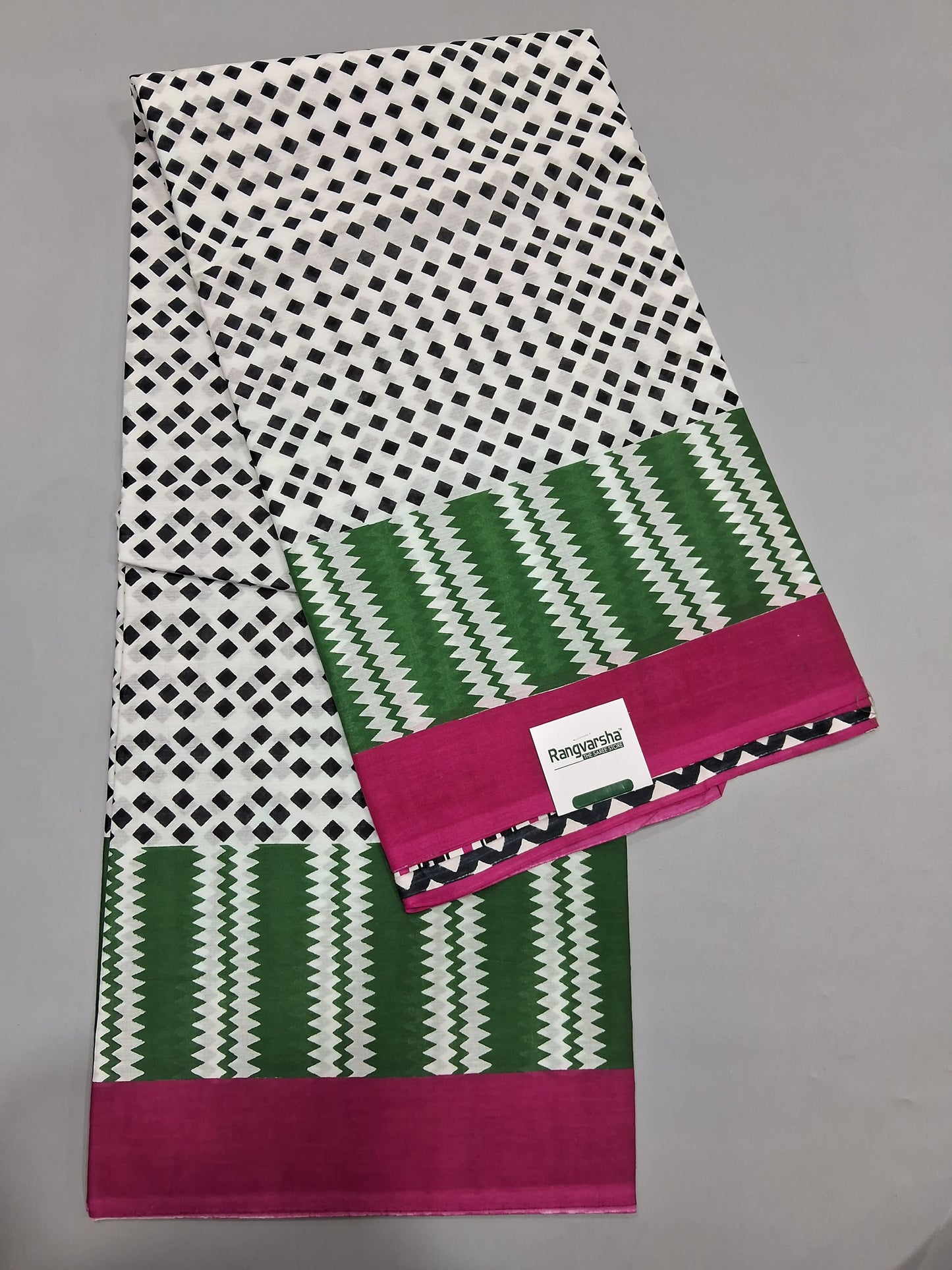 White Mulmul Cotton Saree