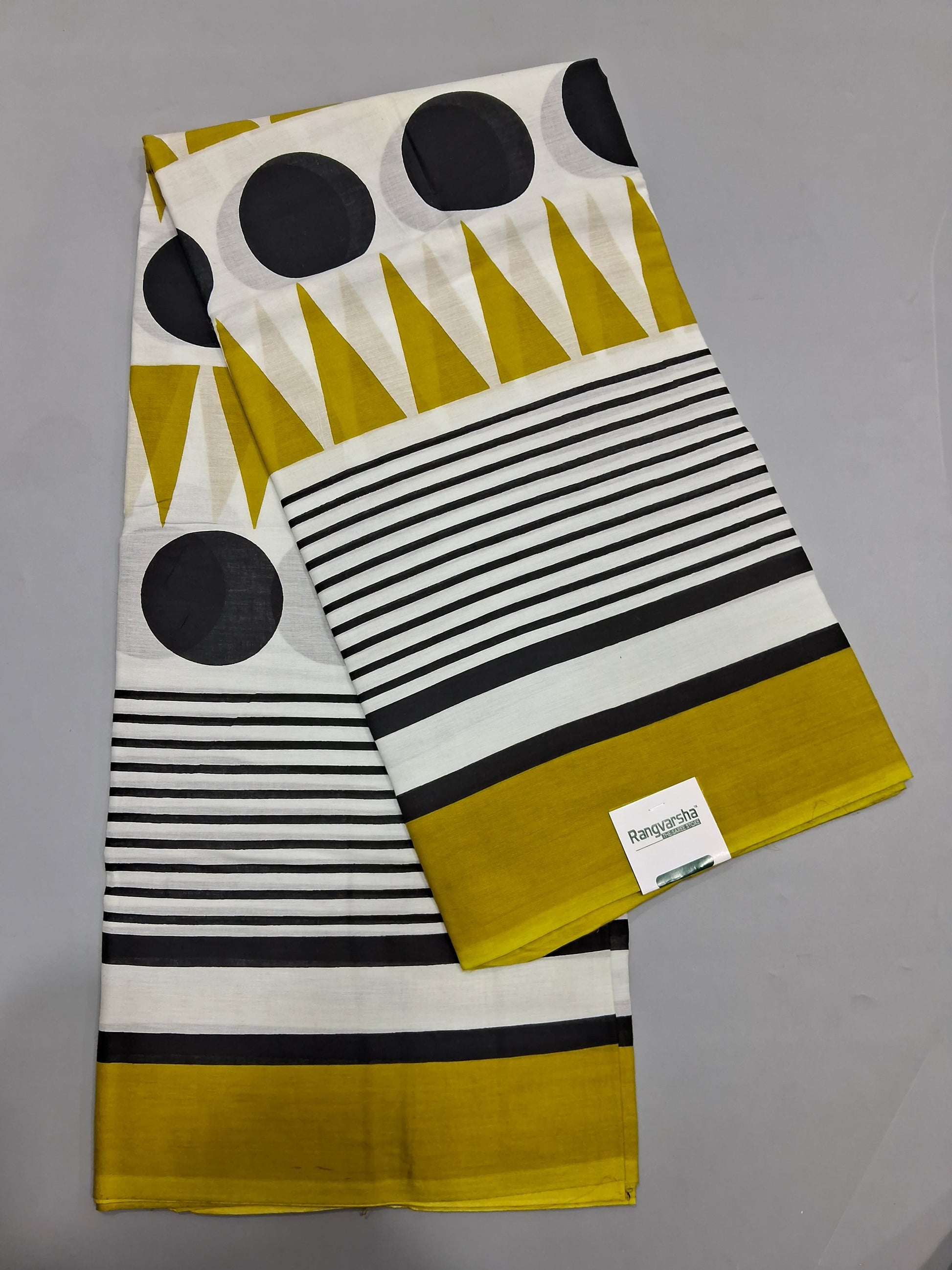 White Mulmul Cotton Saree